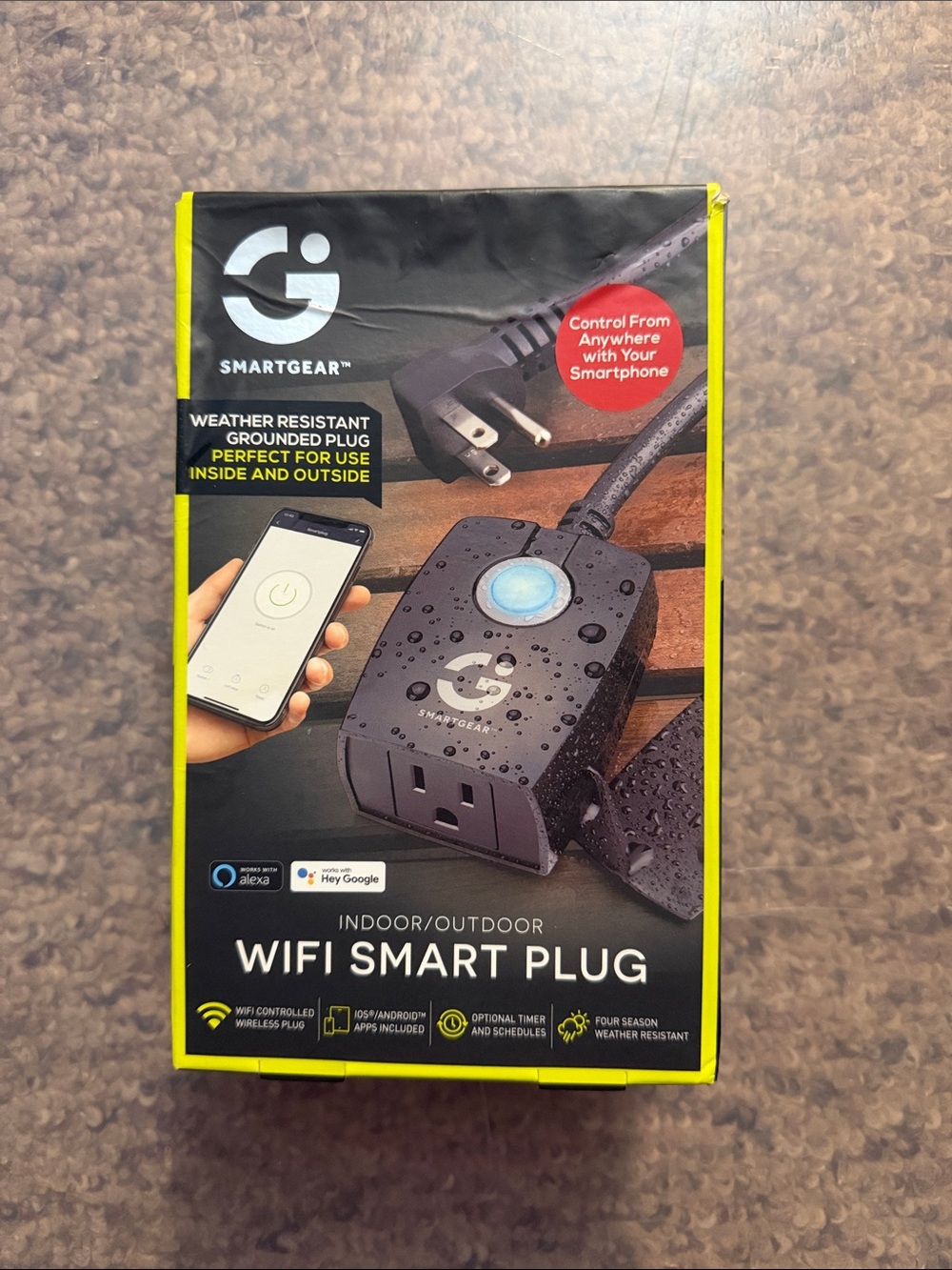 SmartGear Black Indoor/Outdoor WiFi Smart Plug